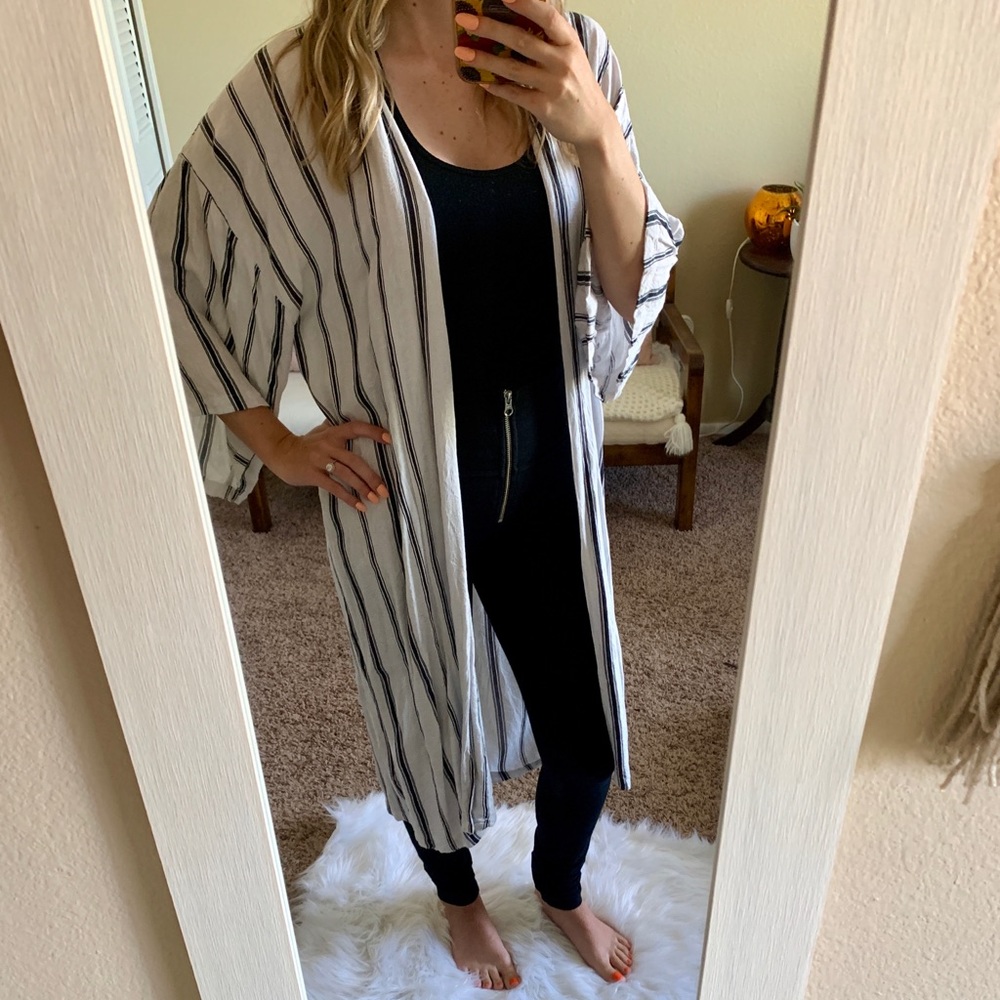 Cotton On White Striped Kimono